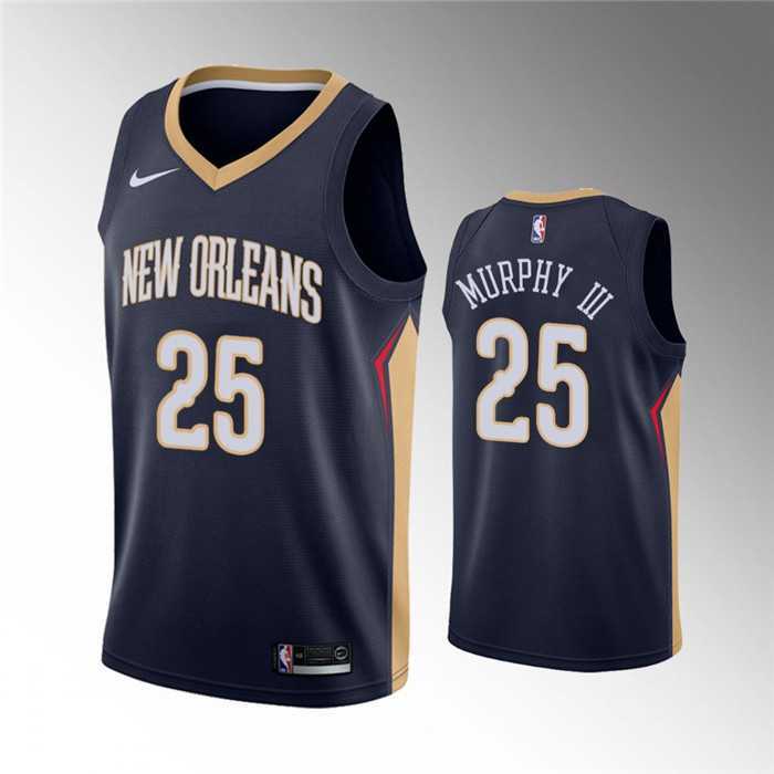 Men%27s New Orleans Pelicans #25 Trey Murphy III Navy Icon Edition Stitched Jersey Dzhi->new orleans pelicans->NBA Jersey
